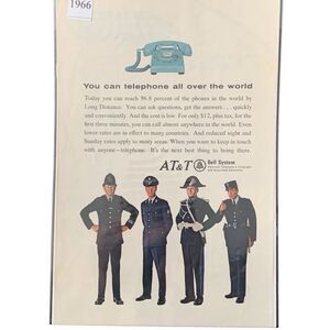 Vintage 1966 AT&T Bell System Telephone All Over The World Ad Advertisement